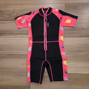 CHRIFFER Kids Swim Wetsuit Black Pink Dinosaur size XL